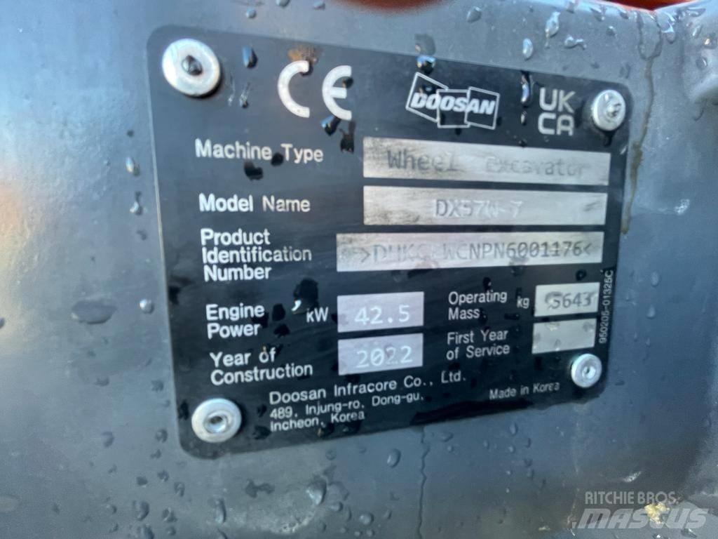 Doosan Dx57W-7 Ratiniai ekskavatoriai