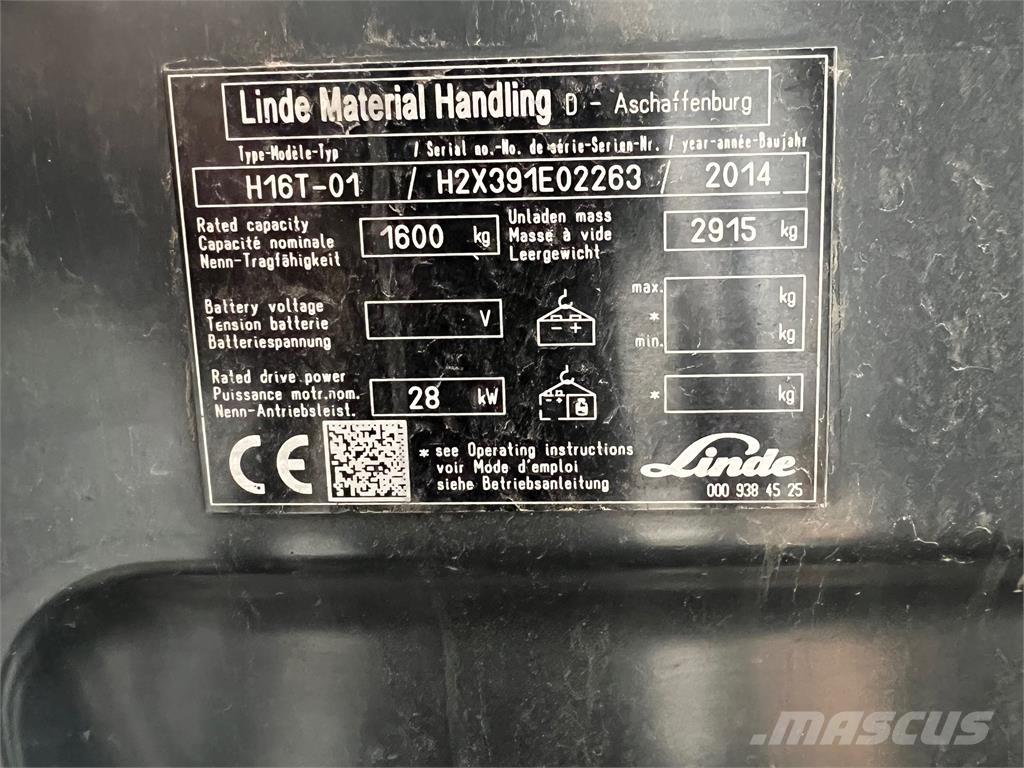 Linde H16T LPG (dujiniai) krautuvai
