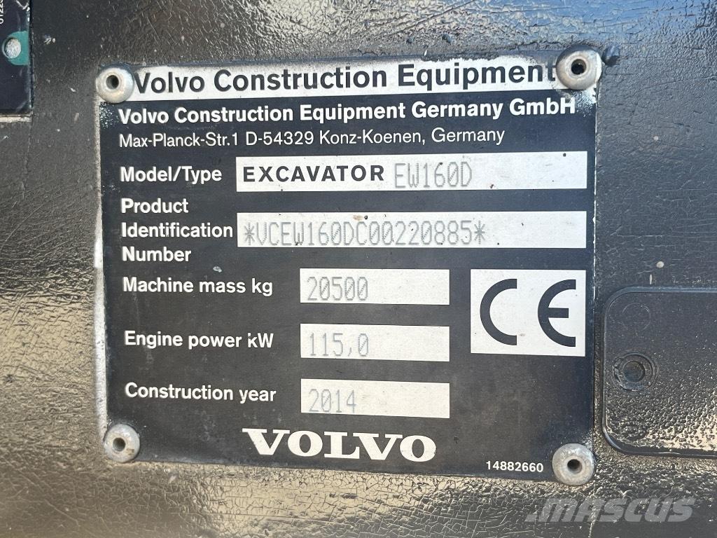 Volvo EW 160 D Ratiniai ekskavatoriai