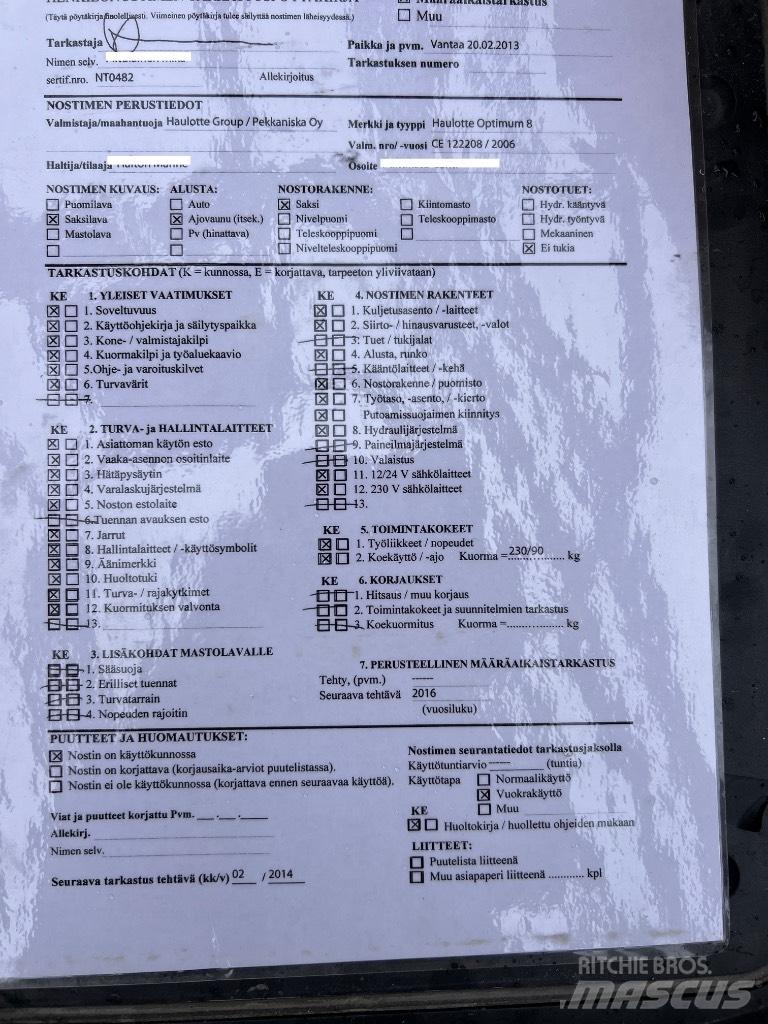 Haulotte Optimum  8 Žirkliniai keltuvai