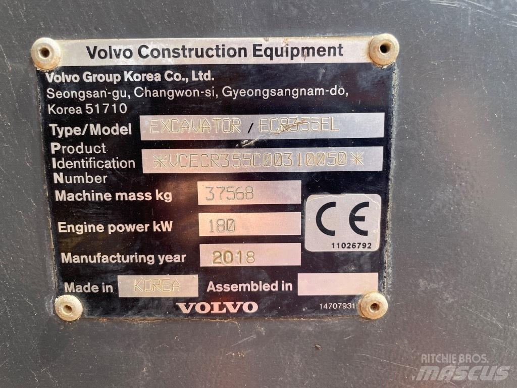 Volvo ECR 355 EL Vikšriniai ekskavatoriai