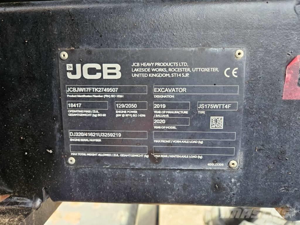 JCB JS 175 W Ratiniai ekskavatoriai