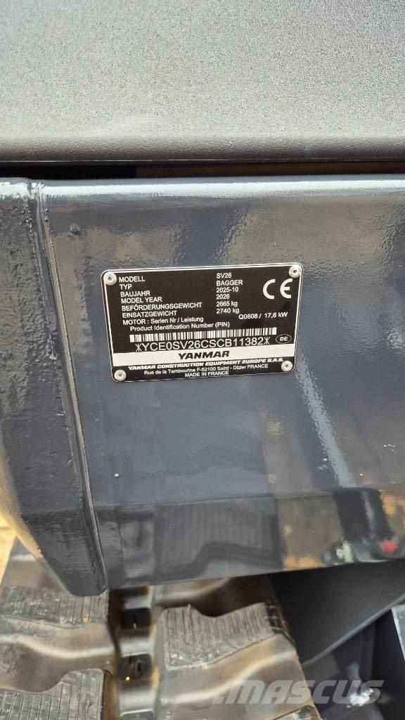 Yanmar SV26 Advance Mini ekskavatoriai < 7 t