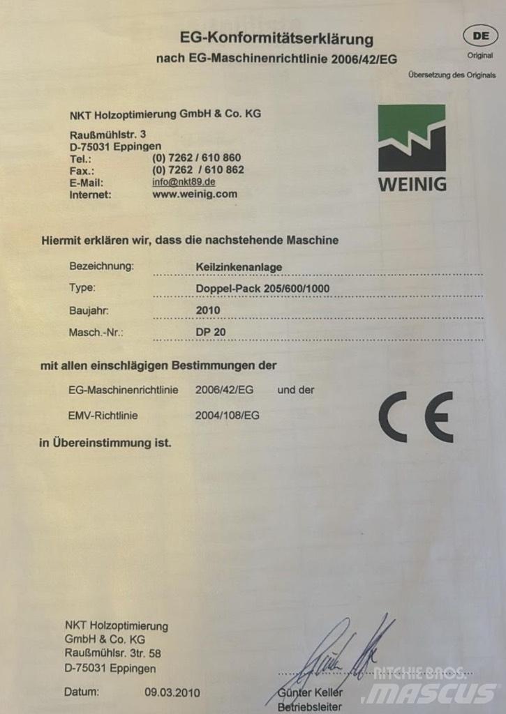  WEINIG Doppel-Pack Lentpjūvės
