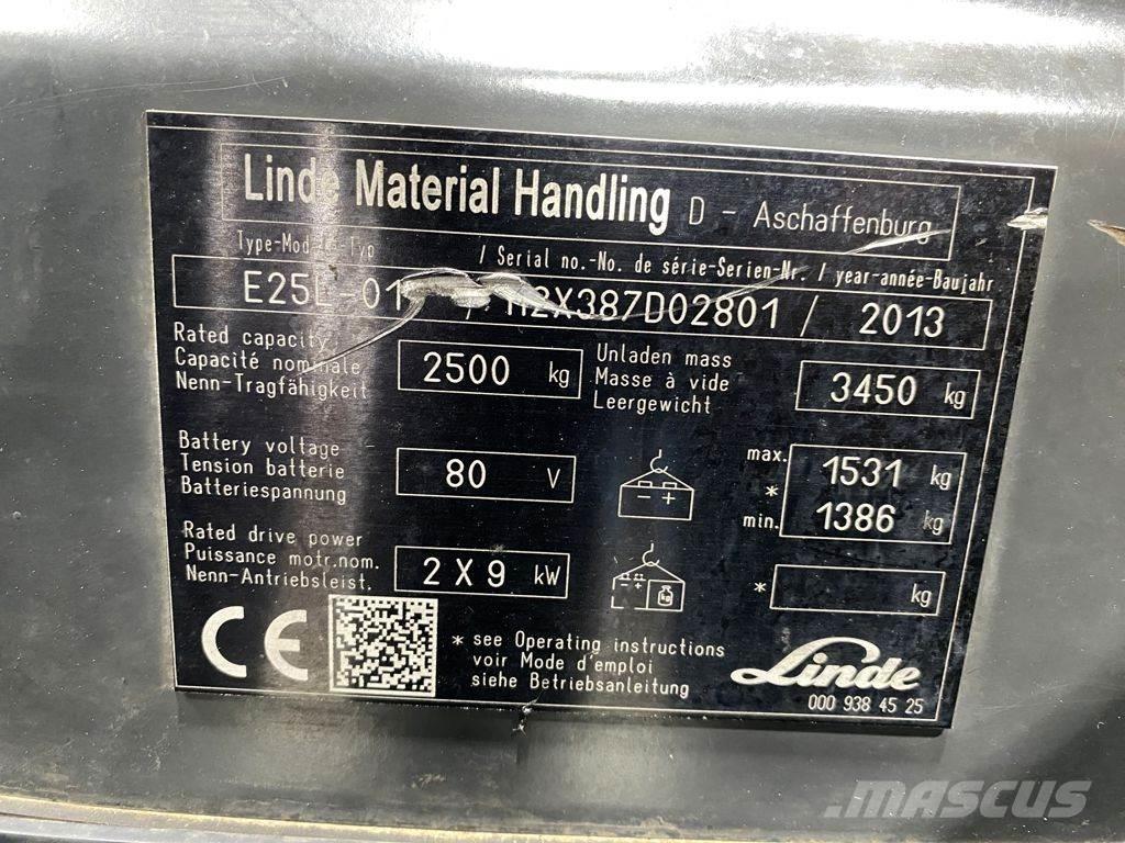 Linde E25L Elektriniai šakiniai krautuvai