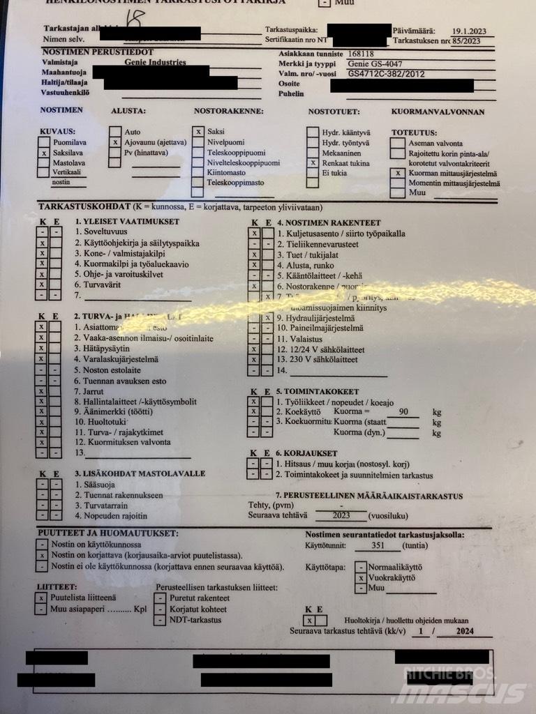 Genie GS 4047 Žirkliniai keltuvai