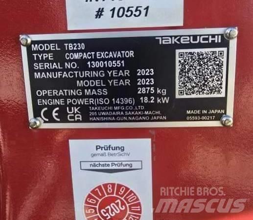Takeuchi TB 230 Mini ekskavatoriai < 7 t