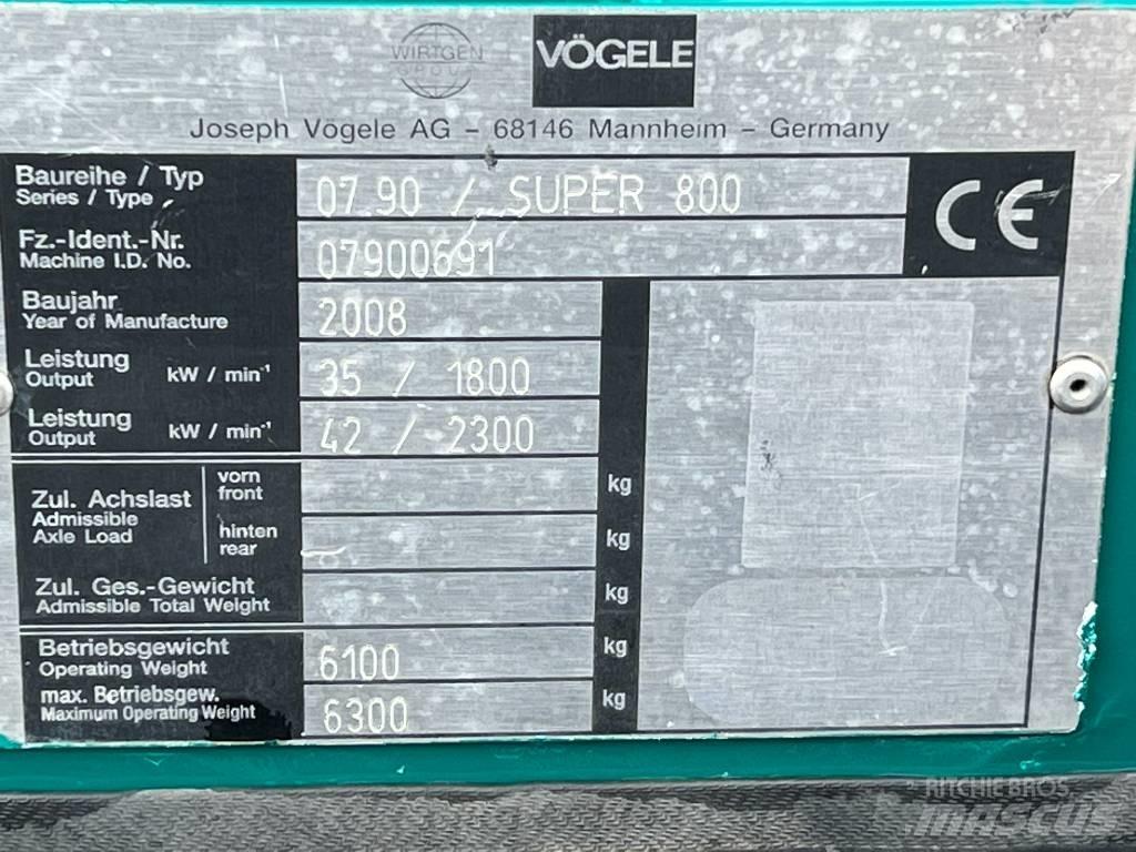 Vögele Super 800 Asfalto klotuvai