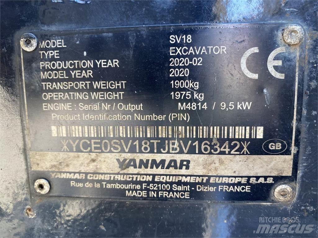 Yanmar SV18 Ratiniai ekskavatoriai