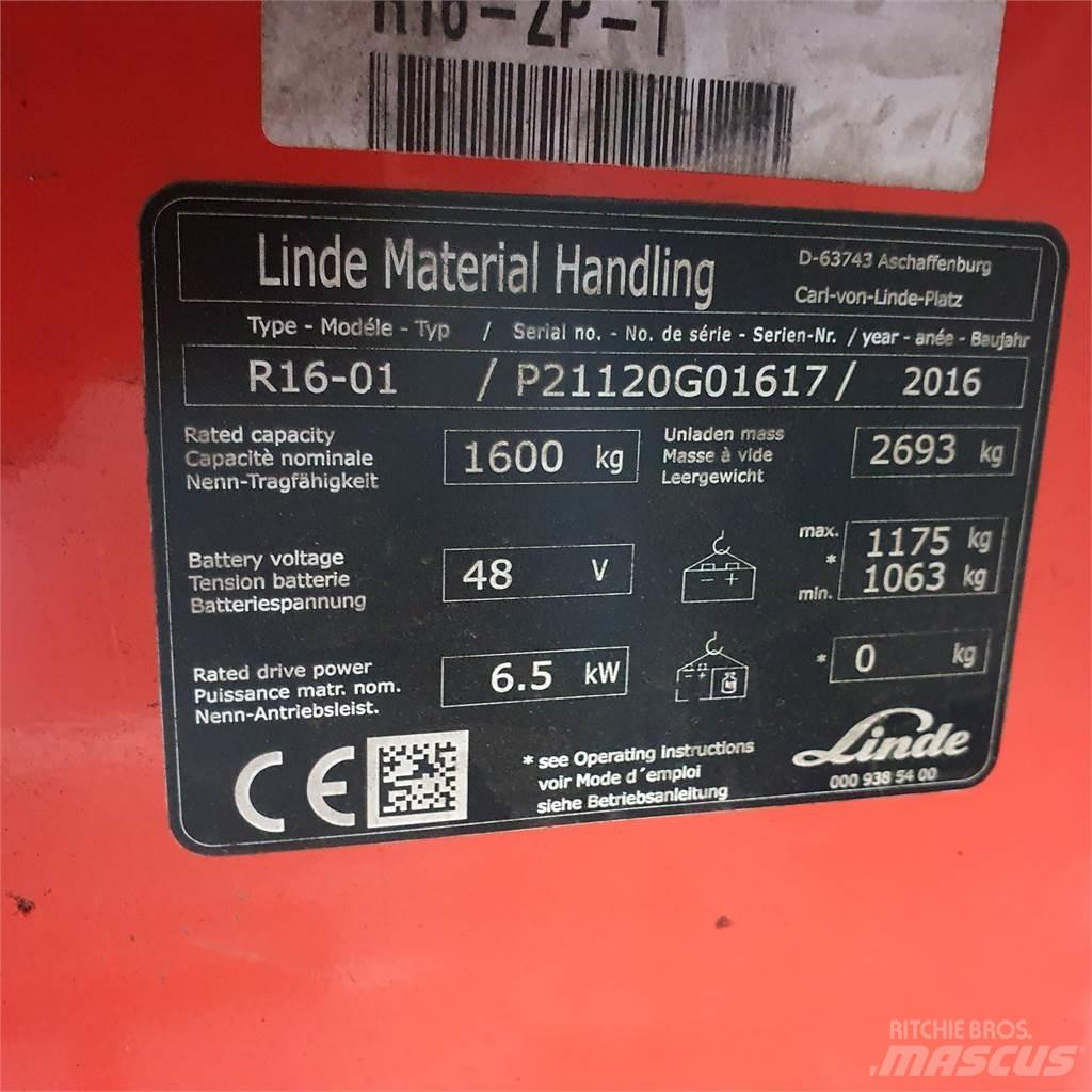 Linde R16 Šakiniai krautuvai su prailgintu keltuvu