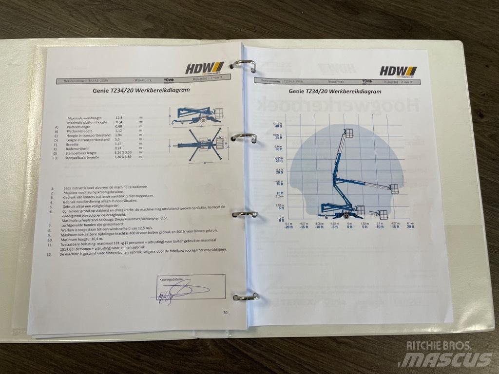 Genie TZ 34/20 Ant priekabų montuojamos kėlimo platformos