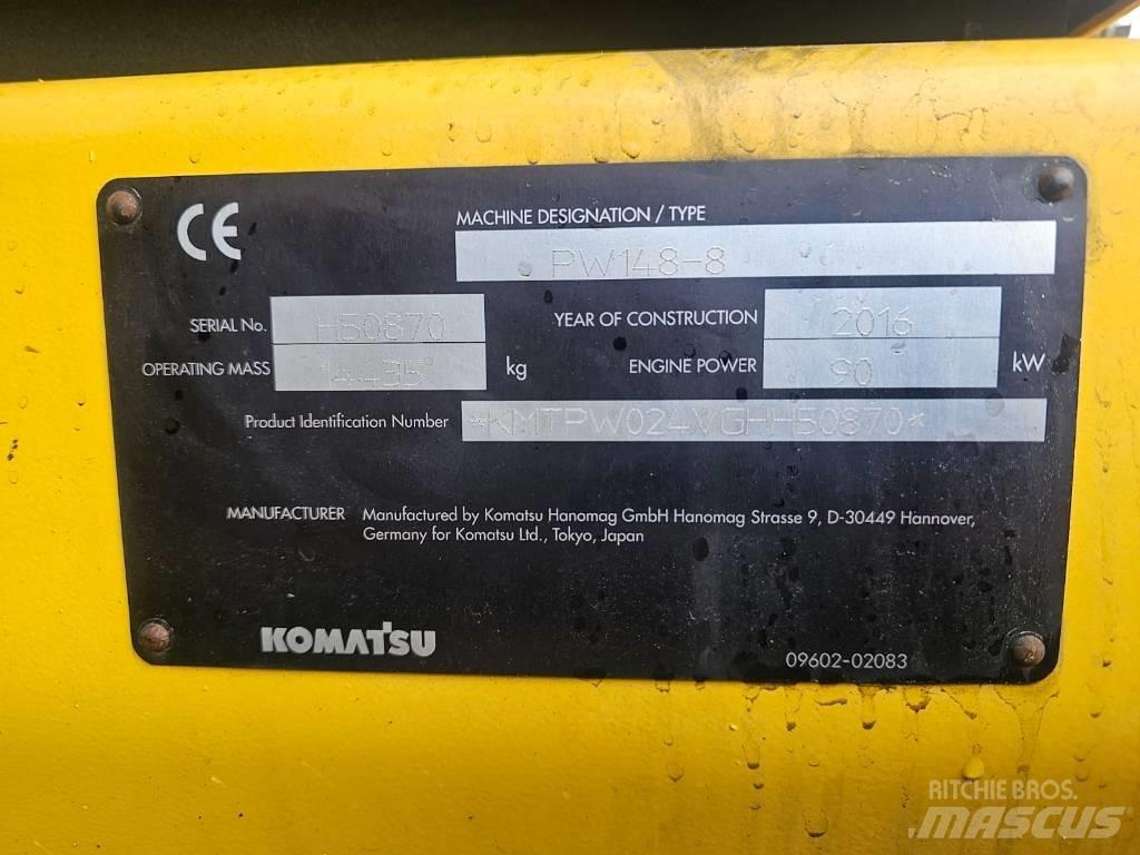 Komatsu PW148-8 Ratiniai ekskavatoriai