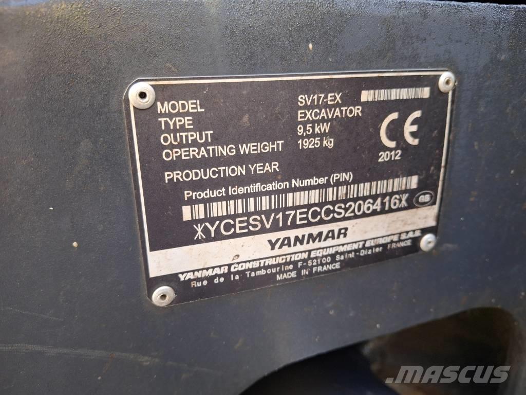 Yanmar SV 17 EX Mini ekskavatoriai < 7 t