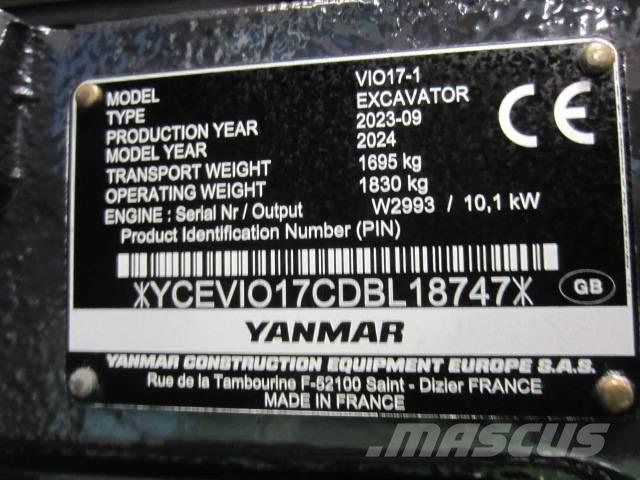 Yanmar Vio 17 Mini ekskavatoriai < 7 t