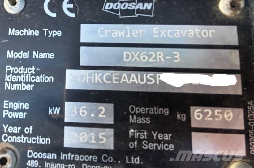 Doosan DX 62 R-3 Mini ekskavatoriai < 7 t