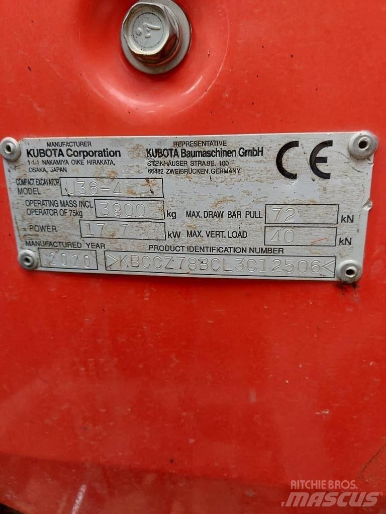 Kubota U 36-4 Mini ekskavatoriai < 7 t