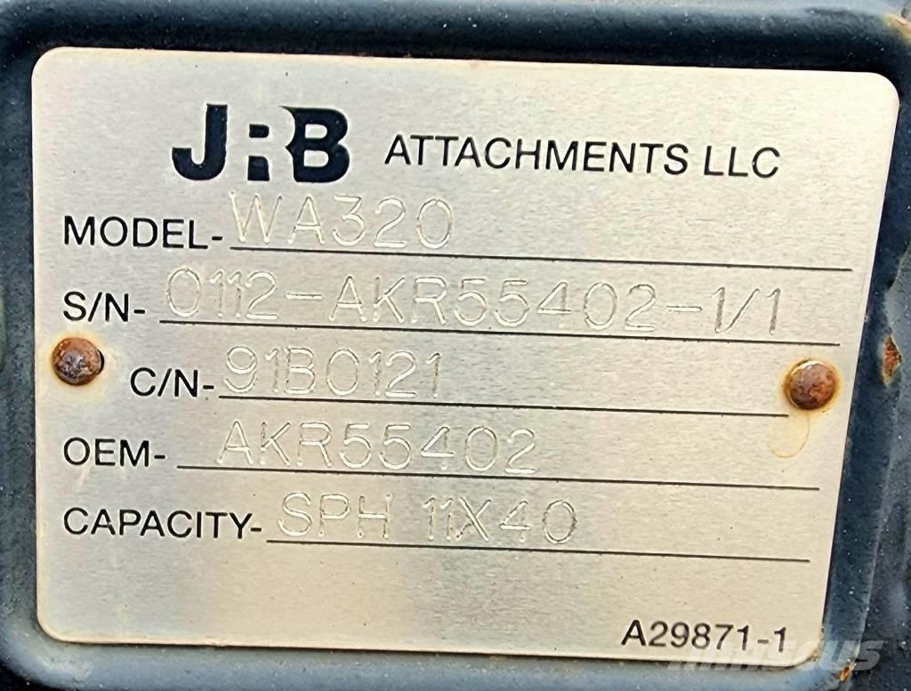 JRB Snow Plow WA320 Kiti naudoti statybos komponentai