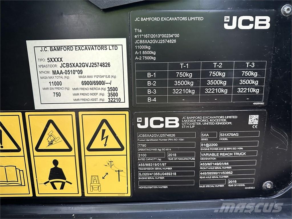 JCB 531-70 Agri Teleskopiniai krautuvai žemės ūkiui