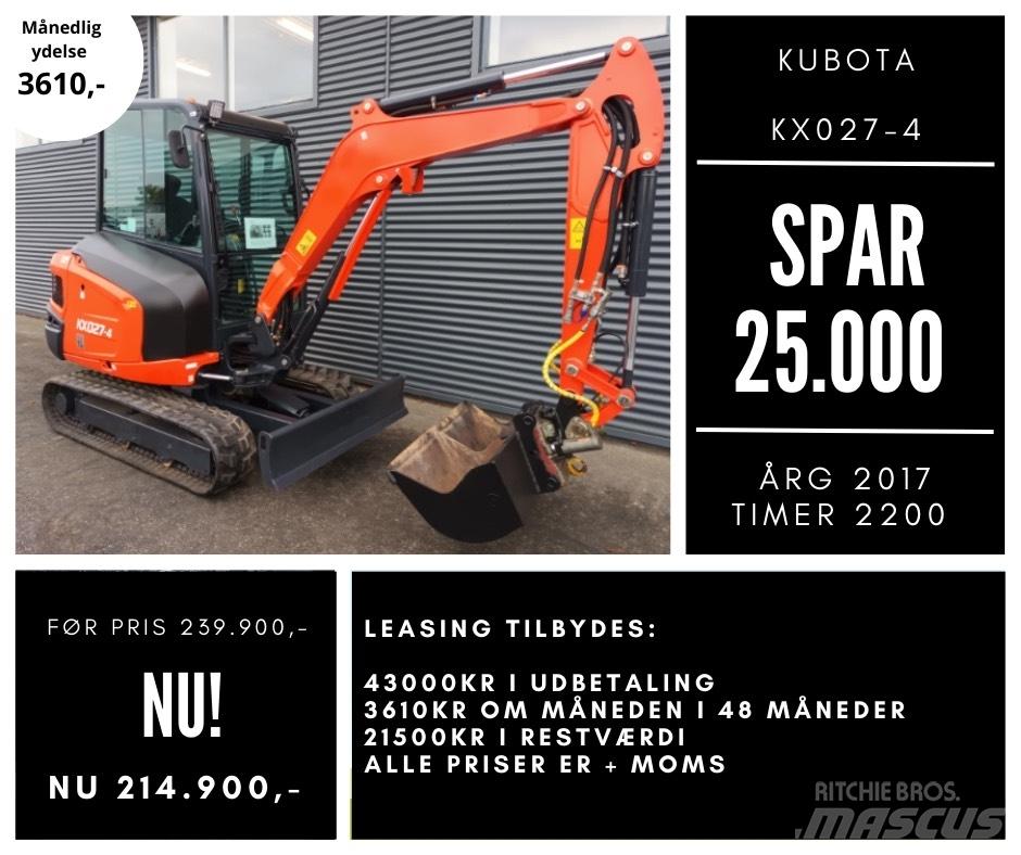 Kubota kx027-4 Mini ekskavatoriai < 7 t