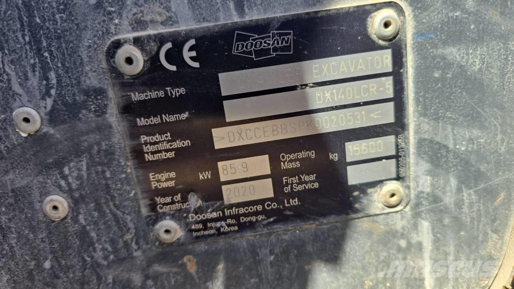 Doosan DX140LCR-5 Vikšriniai ekskavatoriai