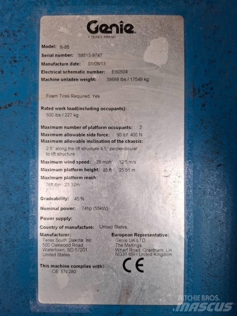 Genie S-85 Teleskopiniai keltuvai