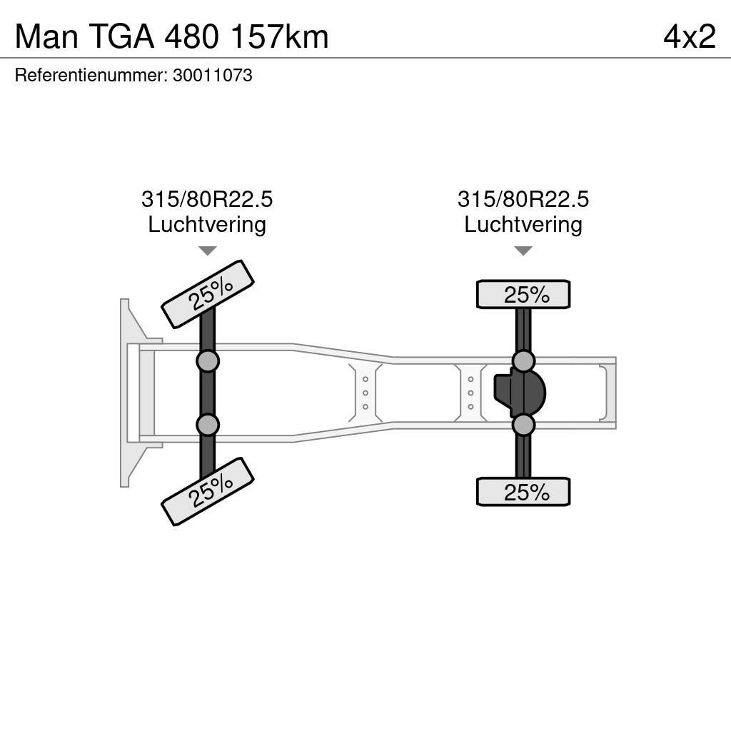 MAN TGA 480 157km Naudoti vilkikai