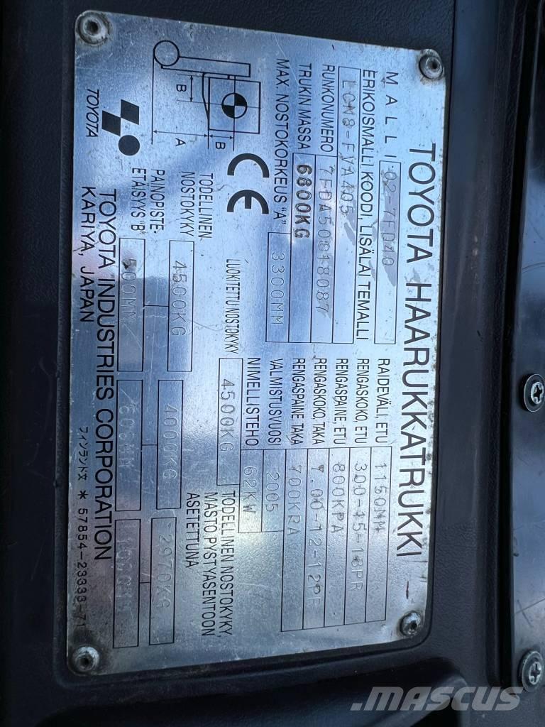 Toyota 02-7 FD 40 Dyzeliniai krautuvai