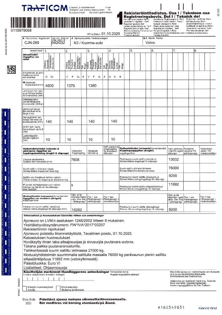 Volvo FH 16 750 Miškovežių vilkikai