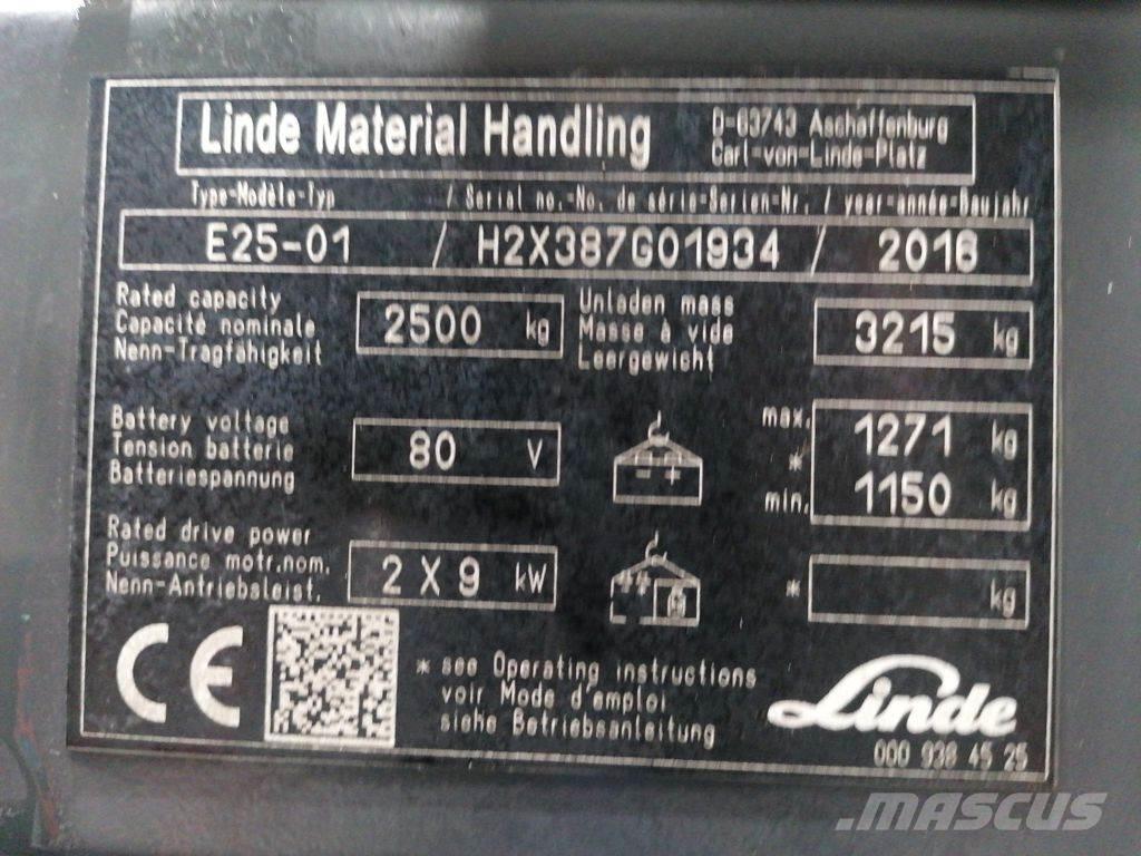 Linde E25-01 Elektriniai šakiniai krautuvai