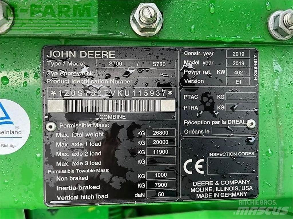 John Deere s 780i Derliaus nuėmimo kombainai