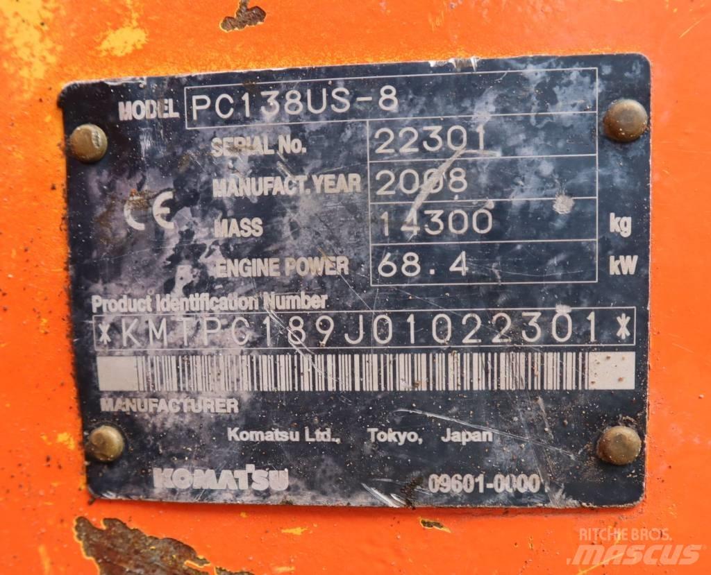 Komatsu PC138US-8 Vikšriniai ekskavatoriai