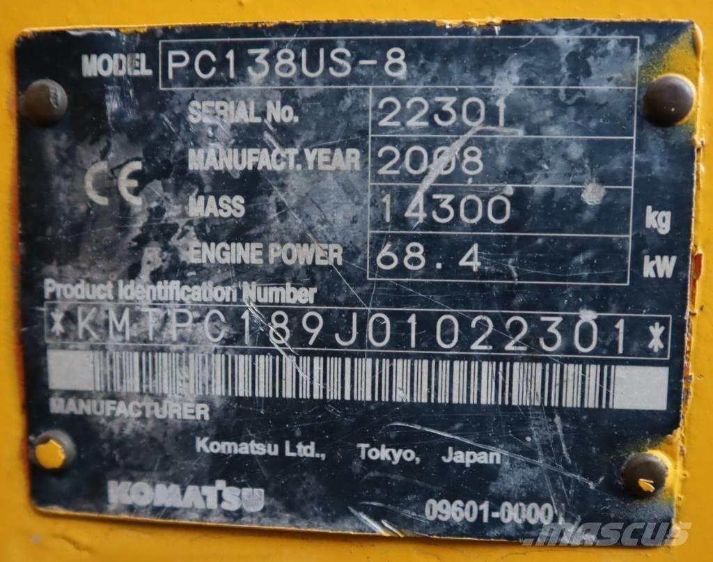 Komatsu PC138US-8 Vikšriniai ekskavatoriai
