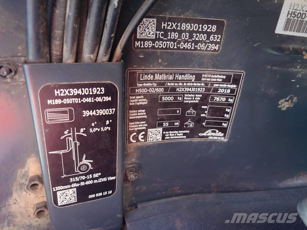 Linde H50D600/394 Dyzeliniai krautuvai