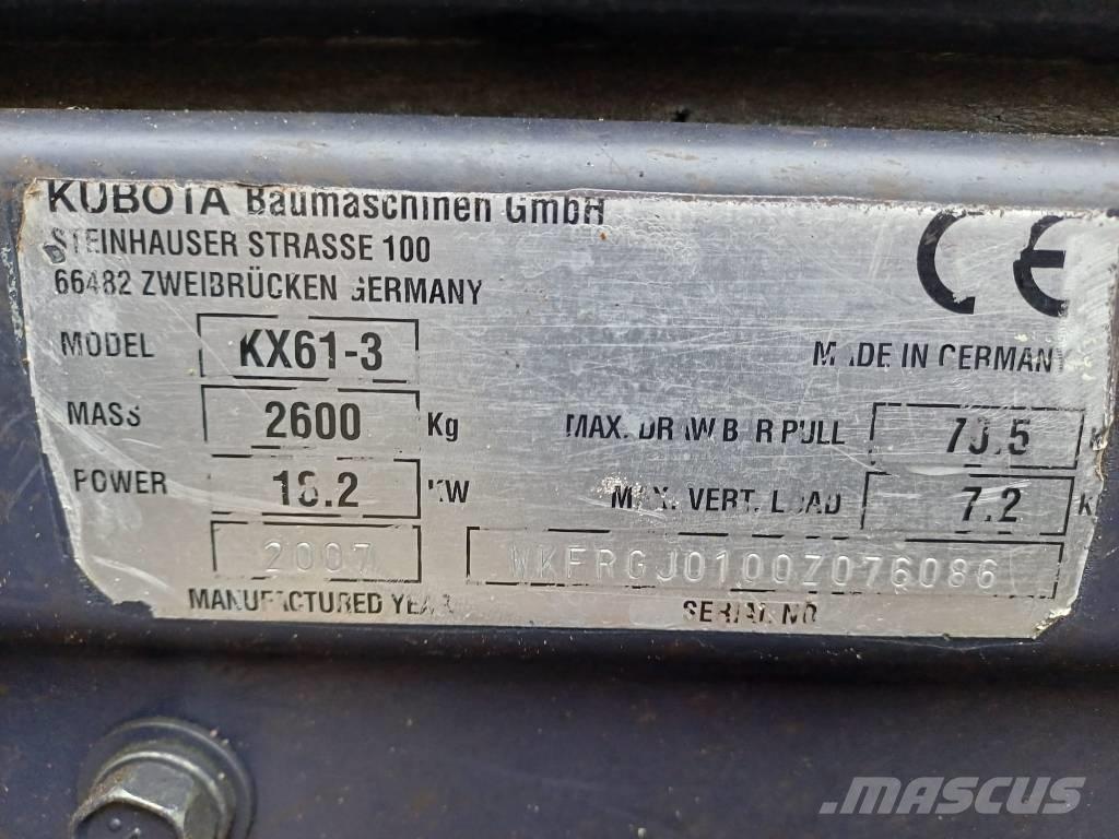 Kubota KX 61-3 Mini ekskavatoriai < 7 t