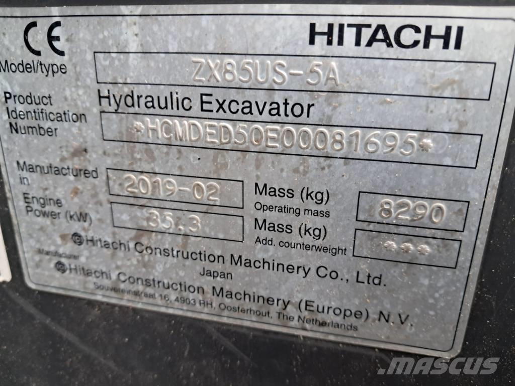 Hitachi ZX 85 US-5 A Vidutinės galios ekskavatoriai 7-12 t