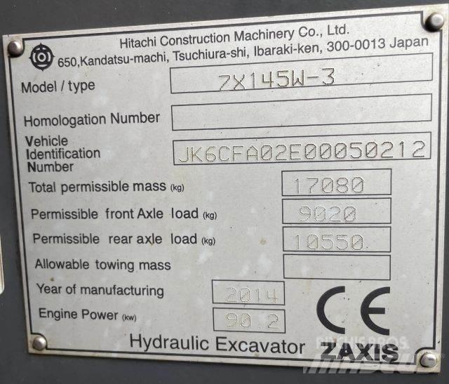 Hitachi ZX 145W-3 Ratiniai ekskavatoriai