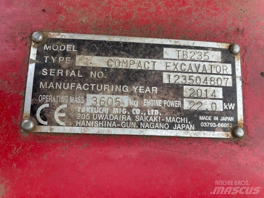 Takeuchi TB 235 Mini ekskavatoriai < 7 t