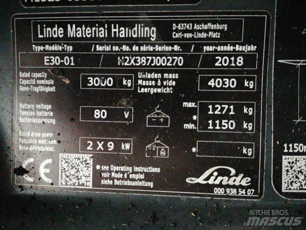 Linde E30-01 Elektriniai šakiniai krautuvai