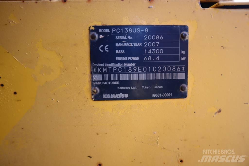 Komatsu PC138US-8 Vikšriniai ekskavatoriai