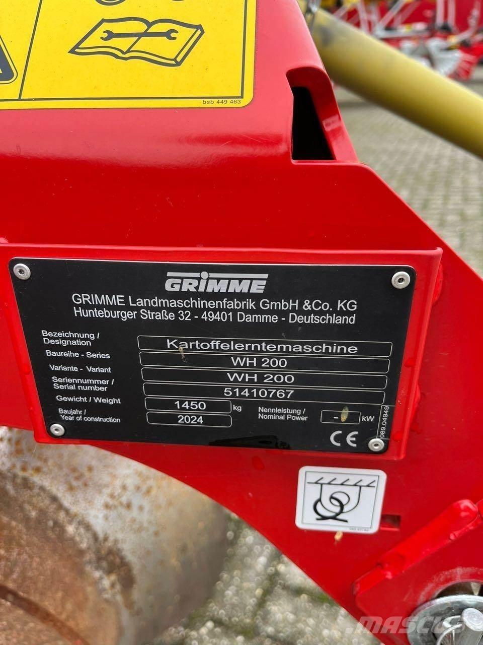 Grimme WH 200 Bulvių kombainai ir ekskavatoriai