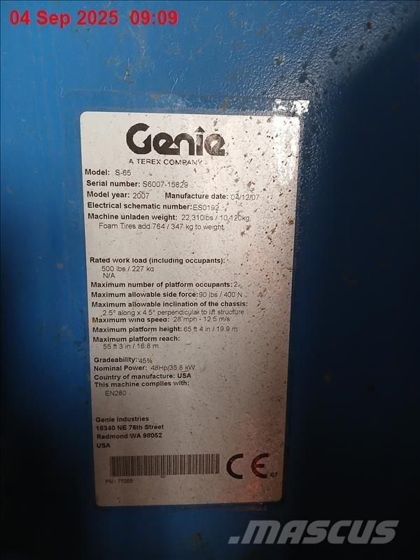 Genie S 65 Teleskopiniai keltuvai