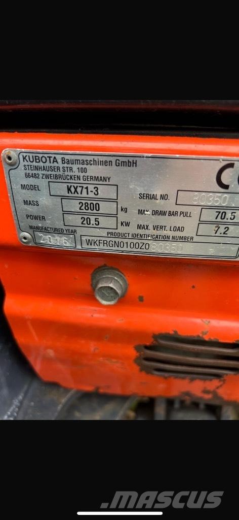 Kubota KX 71-3 Mini ekskavatoriai < 7 t
