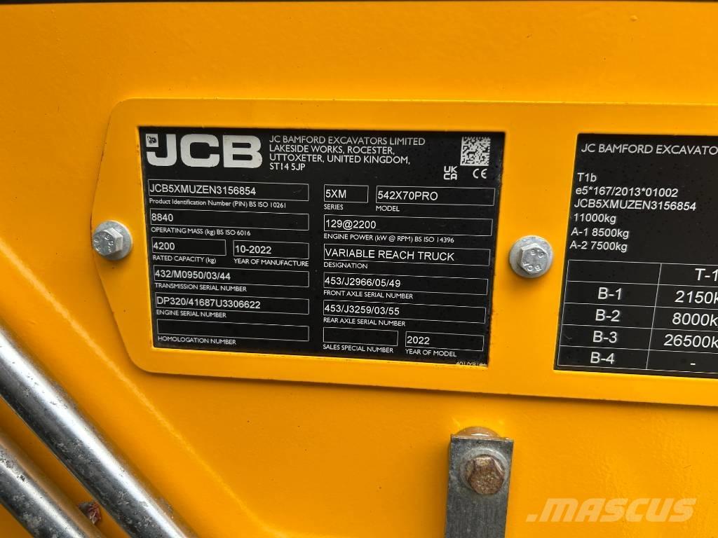 JCB 542-70 Agri Pro Teleskopiniai krautuvai žemės ūkiui