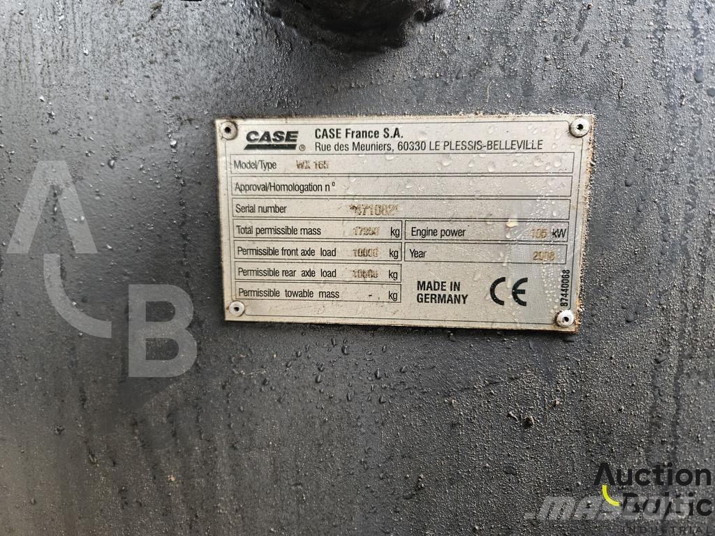 CASE WX 165 Ratiniai ekskavatoriai