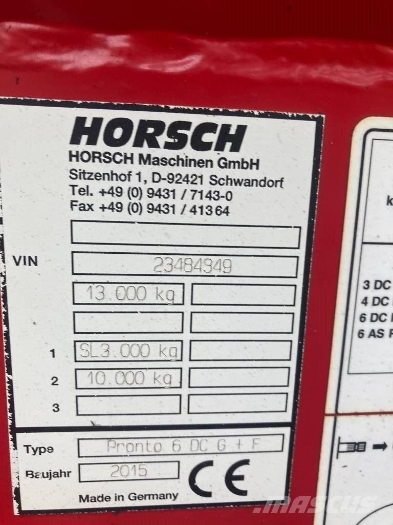 Horsch PRONTO 6DC Sėjamieji kombainai