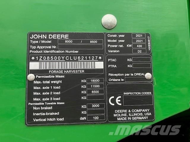 John Deere 8500i Pašarų ruošimo technika