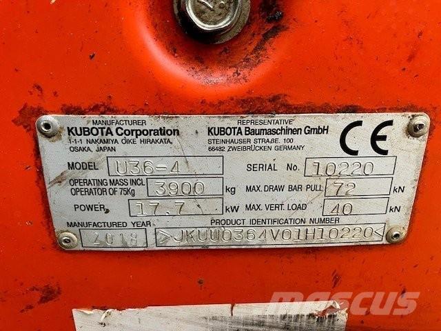 Kubota U36-4 Vikšriniai ekskavatoriai