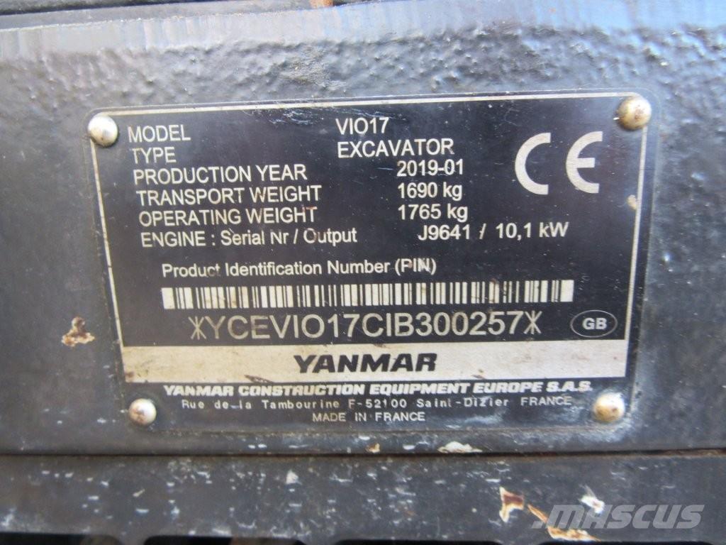 Yanmar ViO17 Vikšriniai ekskavatoriai