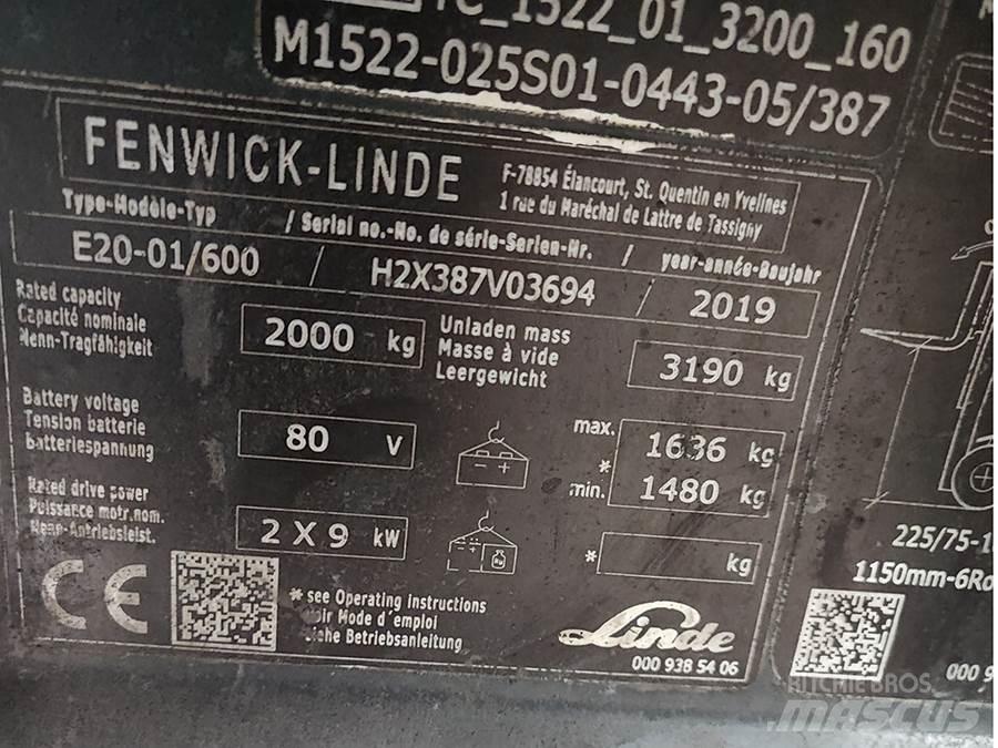 Linde E20-01/600 Elektriniai šakiniai krautuvai