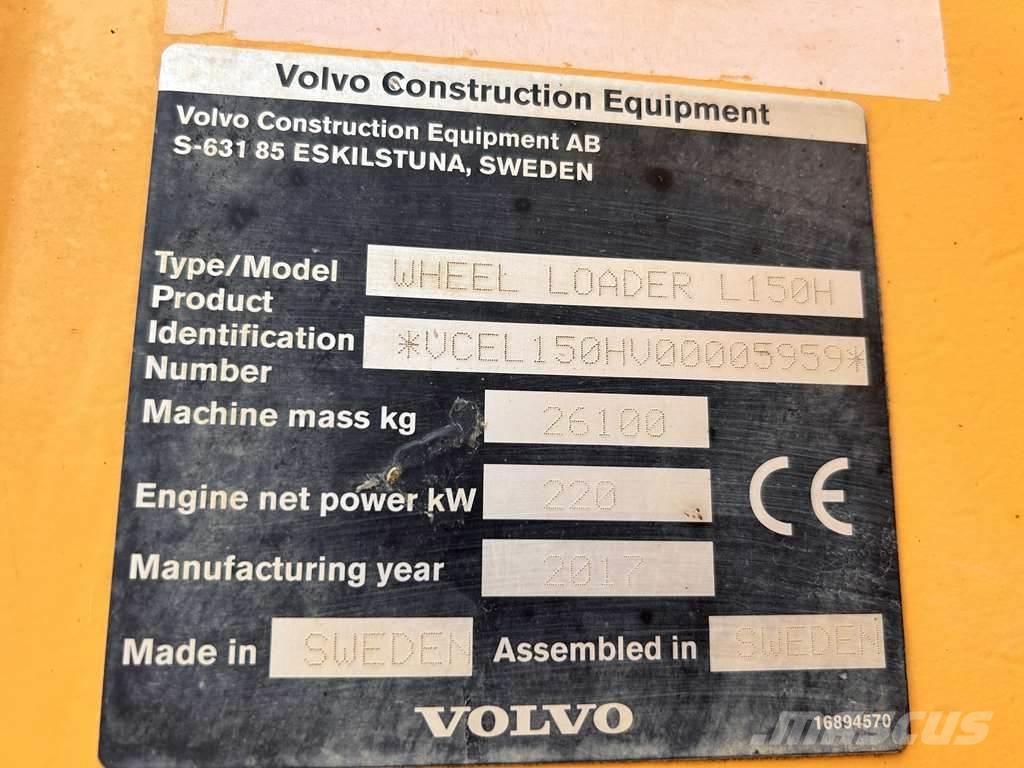 Volvo L150H Naudoti ratiniai krautuvai
